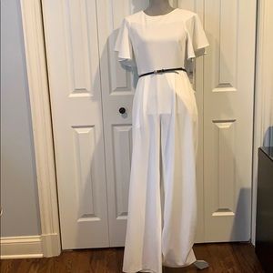NWT Cream Colored Calvin Klein jumpsuit wide leg